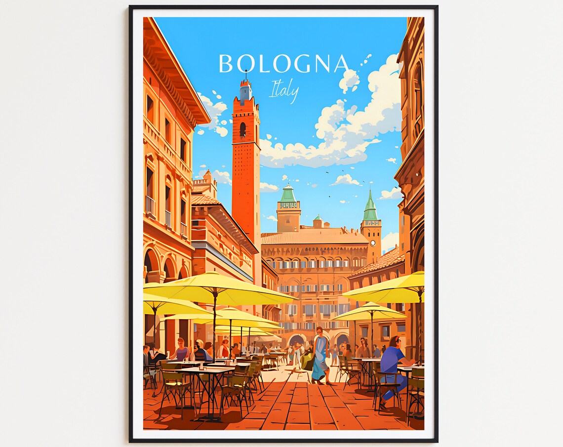 Bologna Travel Poster Italy Art Print, Home Decor
