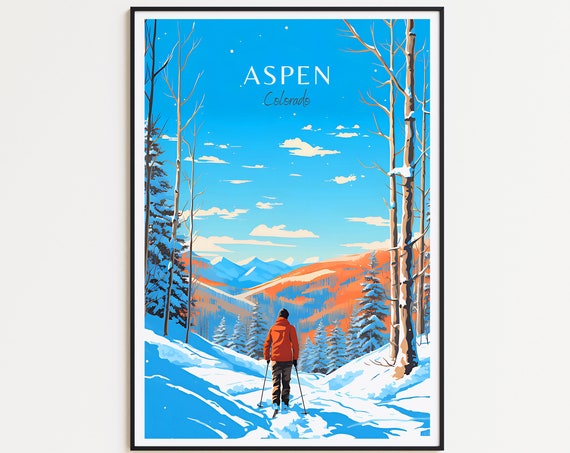 Aspen Ski Poster Travel Poster Usa Wall Art For Home Decor The Perfect Gift And A Lasting Memory Art Print Print