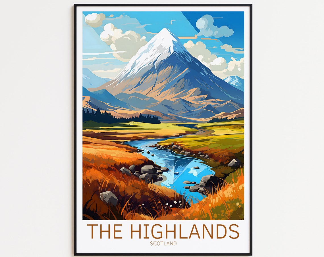 Highlands Travel Poster Scotland Poster Highlands Vintage Poster Travel Poster Highlands Retro Poster Highlands Travel Gift Wall Art