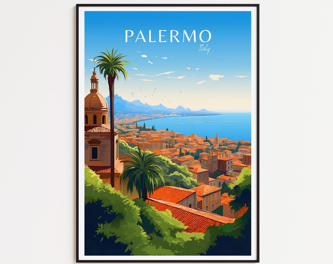 Palermo Travel Poster Italy Poster Palermo Vintage Poster Travel Poster Palermo Poster Retro Palermo Travel Gift Italy Art Print