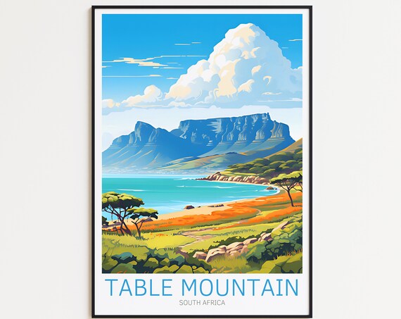 Table Mountain Travel Poster South Africa Wall Art For Home Decor The Perfect Gift And A Lasting Memory Art Print Cape Town Print