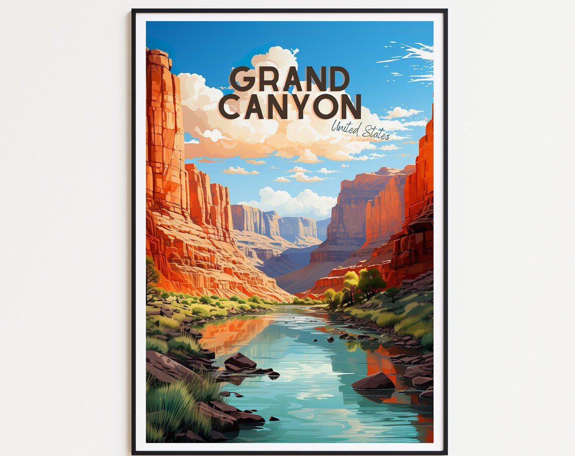 Grand Canyon Vintage Travel Poster, National Park