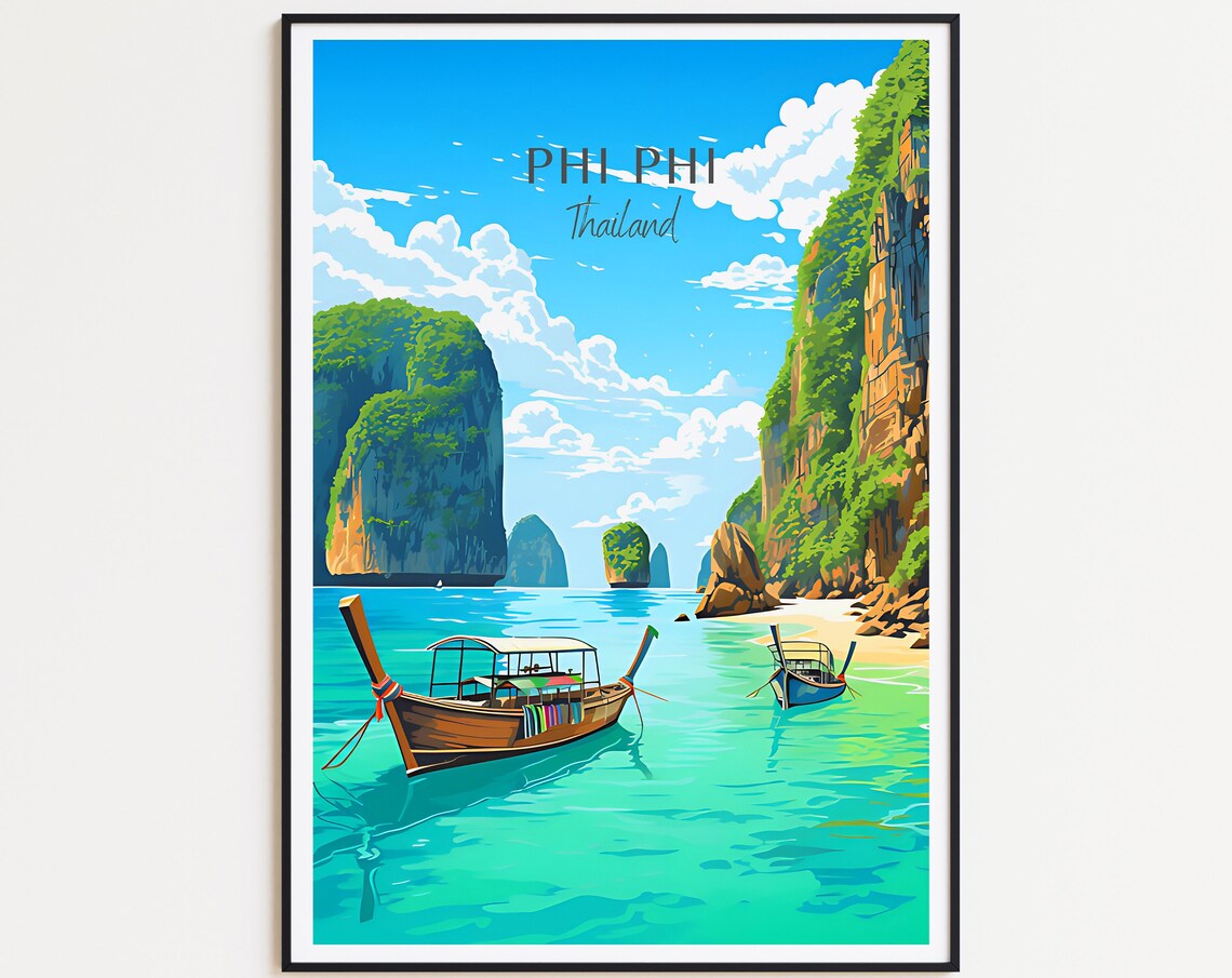 Phi Phi Travel Poster, Thailand Travel Poster