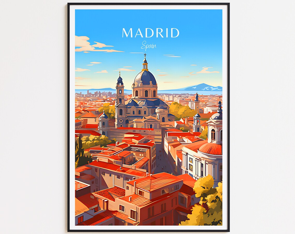 Madrid Travel Poster, Spain Wall Art Art Print