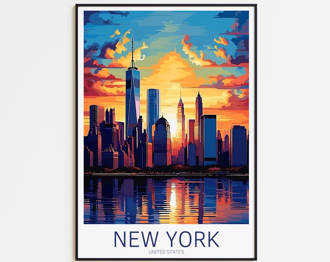 New York Travel Poster, NY Wall Art Print