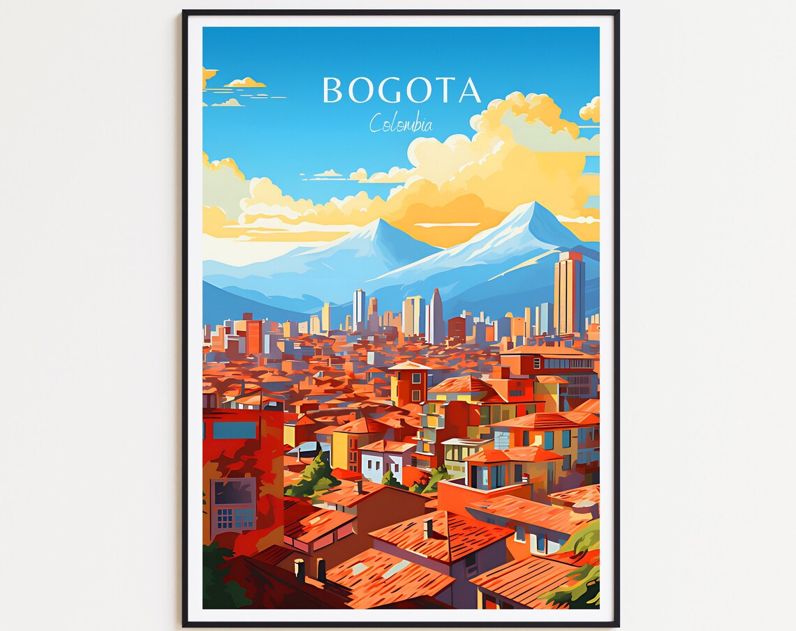 Bogota Vintage Travel Poster, Colombia Travel Poster