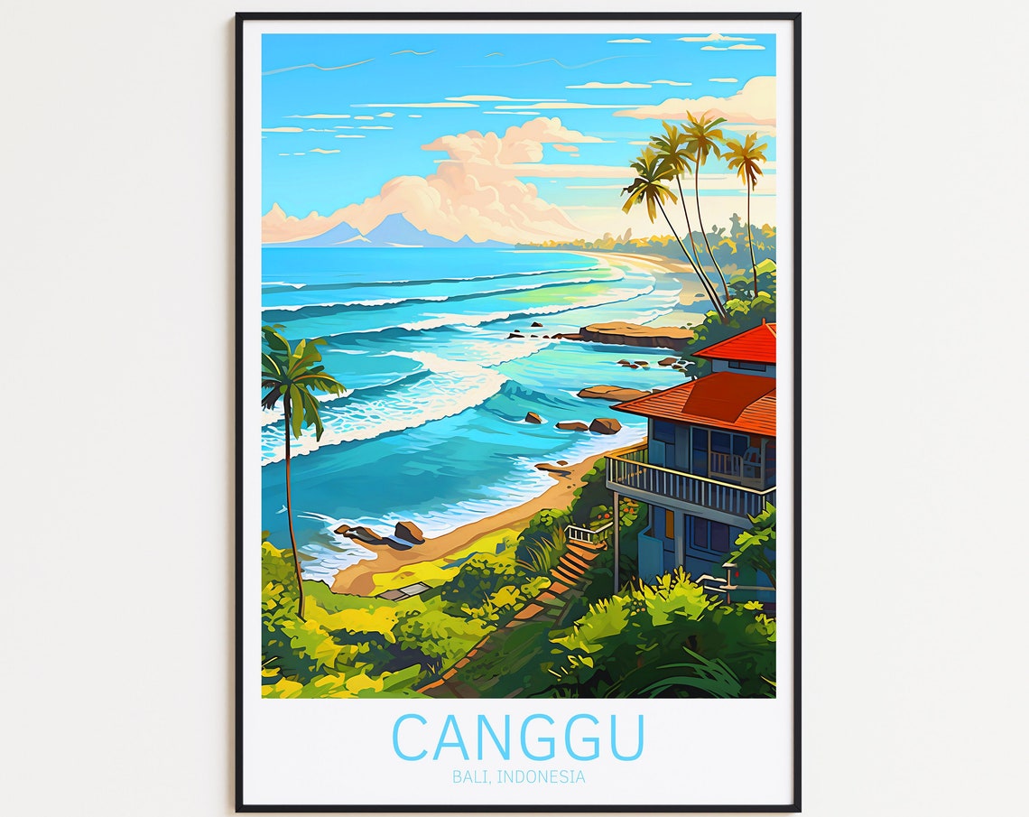 Bali Travel Poster Canggu Poster Bali Vintage Poster Travel Poster Bali Retro Poster Bali Travel Gift Wall Art Print Bali Poster