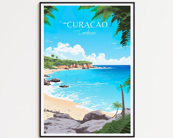 Curacao Travel Poster Caribbean Wall Art For Home Decor The Perfect Gift And A Lasting Travel Memory Art Print Print