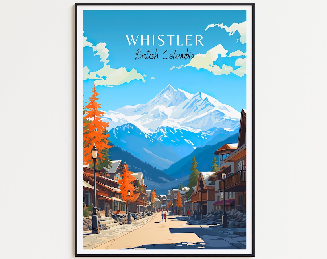 Whistler Travel Poster, British Columbia Art Print