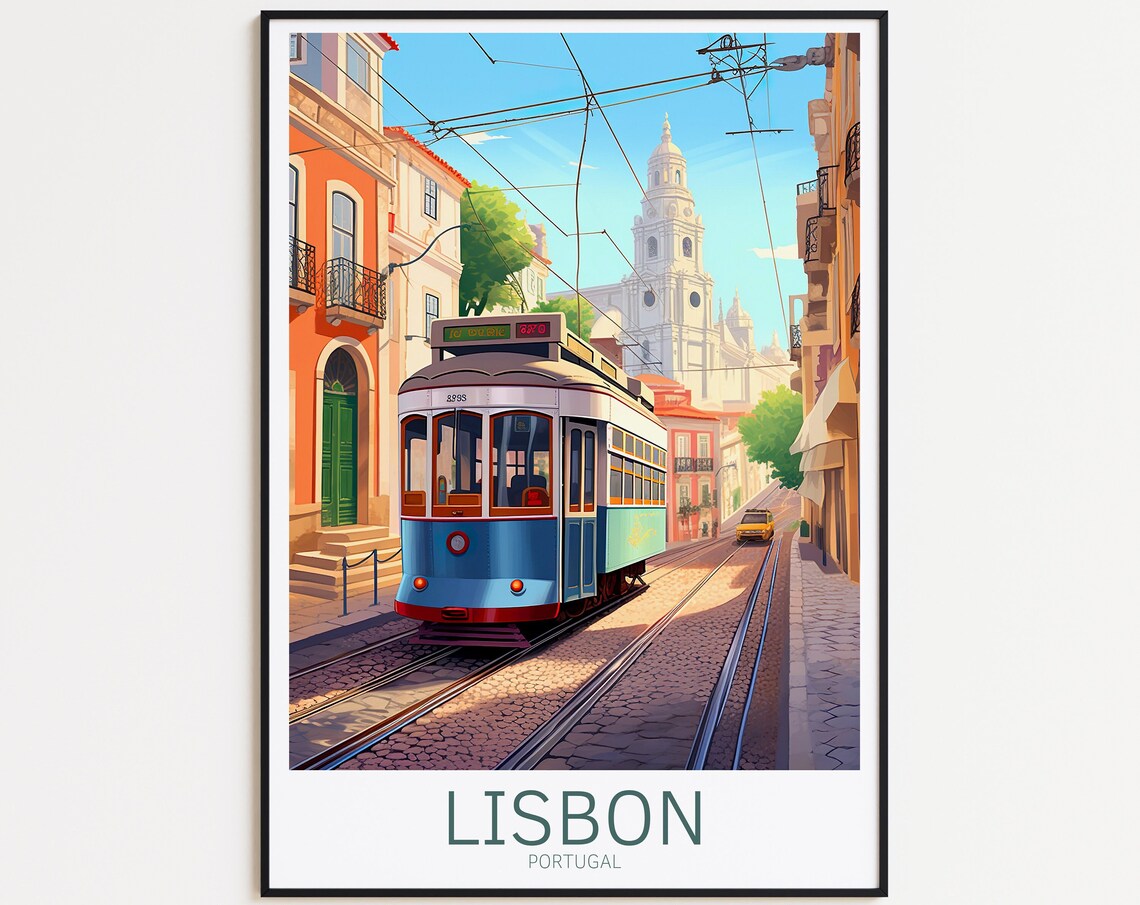 Lisbon Travel Poster, Portugal Art Print