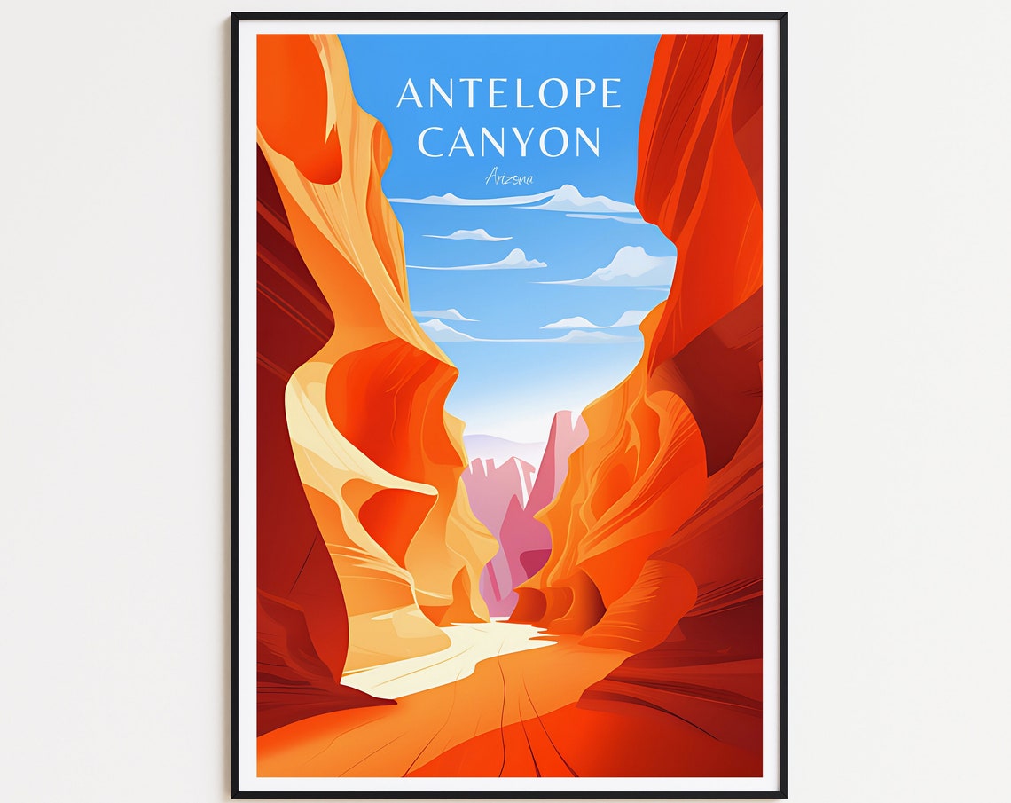 Antelope Canyon Travel Poster Arizona Poster Arizona Vintage Poster Travel Poster Arizona Retro Poster Arizona Travel Gift Wall Art Print