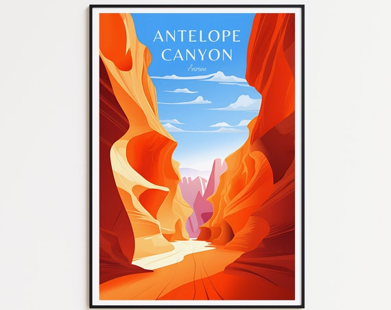 Antelope Canyon Travel Poster Arizona Poster Arizona Vintage Poster Travel Poster Arizona Retro Poster Arizona Travel Gift Wall Art Print