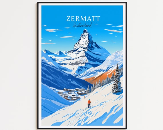 Zermatt Ski Poster Travel Poster Switzerland Wall Art For Home Decor The Perfect Gift And A Lasting Memory Art Print