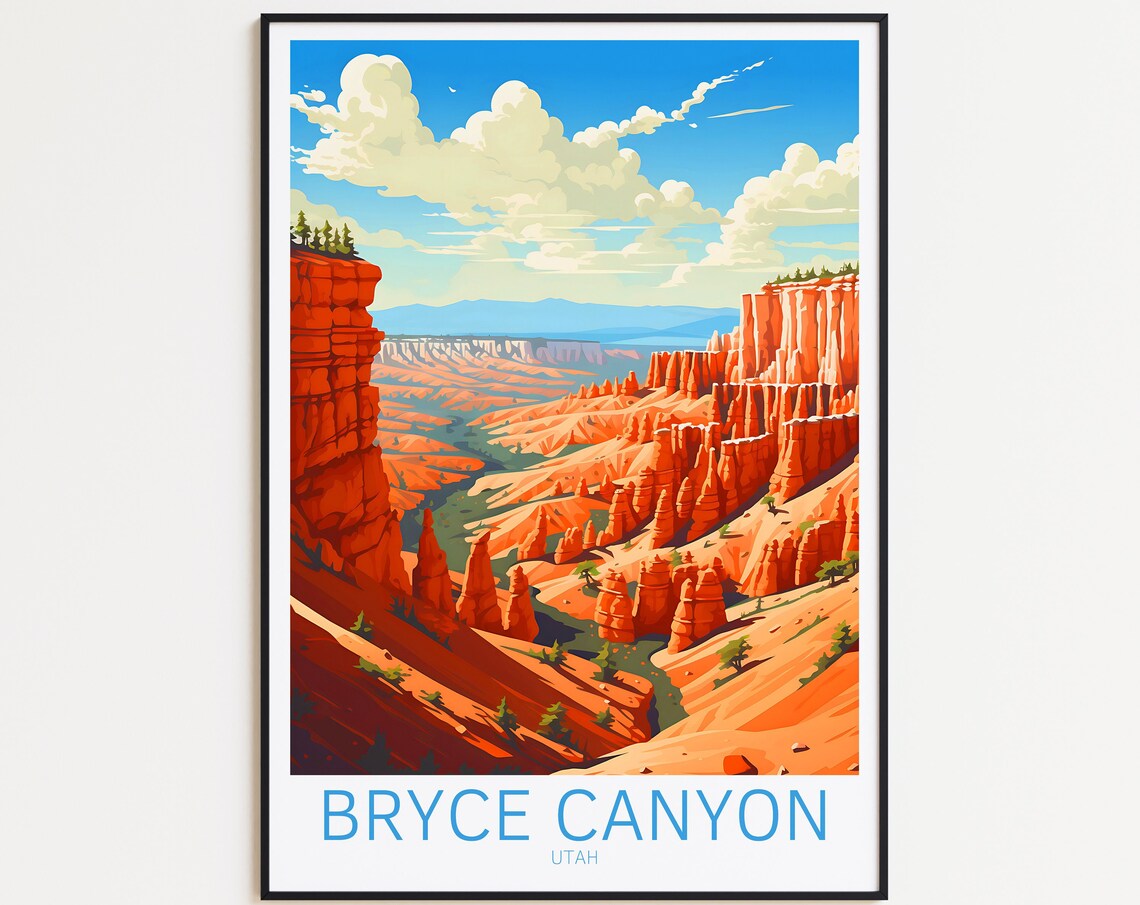 Bryce Canyon Vintage Travel Poster, National Park