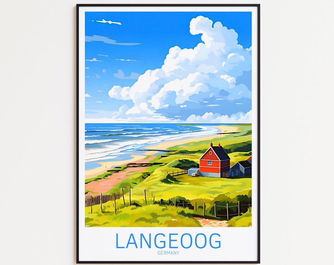 Langeoog Travel Poster Germany Poster Langeoog Vintage Poster Travel Poster Langeoog Retro Poster Langeoog Travel Gift Beach