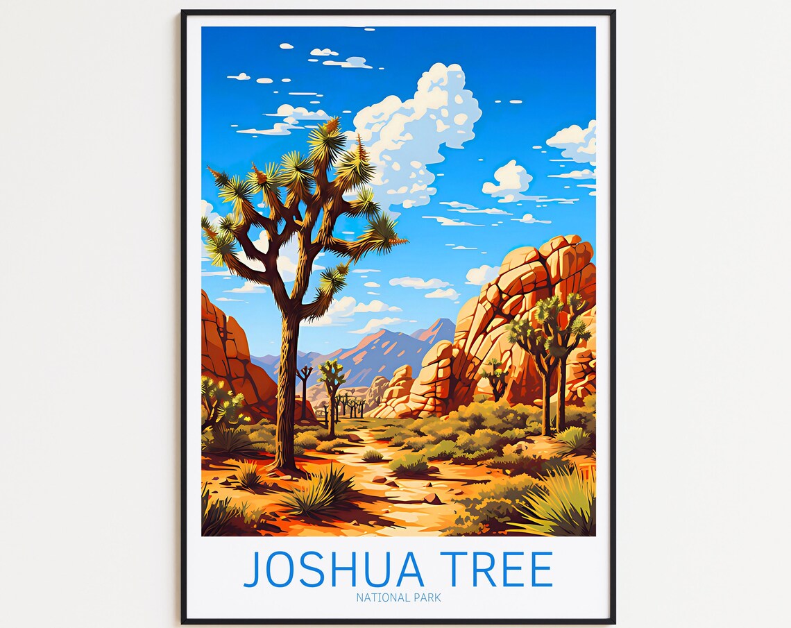 Joshua Tree Vintage Travel Poster, National Park