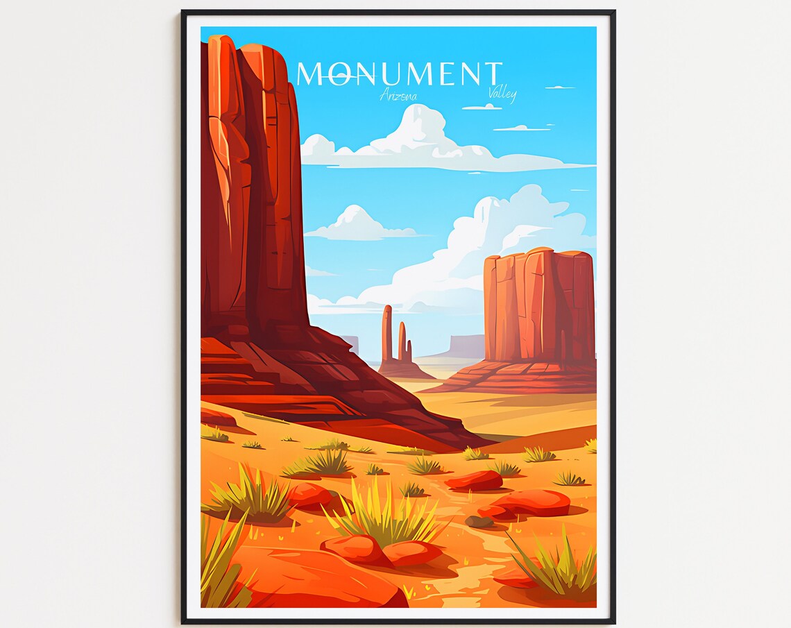 Monument Valley Vintage Travel Poster, Arizona