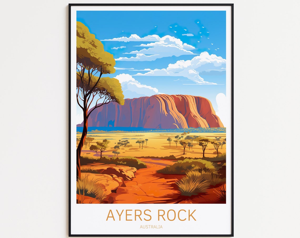Ayers Rock Australia Uluru Red Desert Landscape Vista Poster