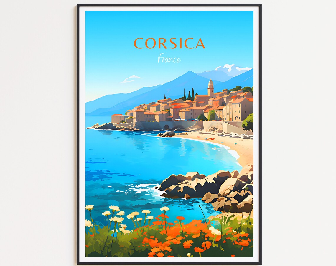 Corsica Travel Poster, France Wall Art Print