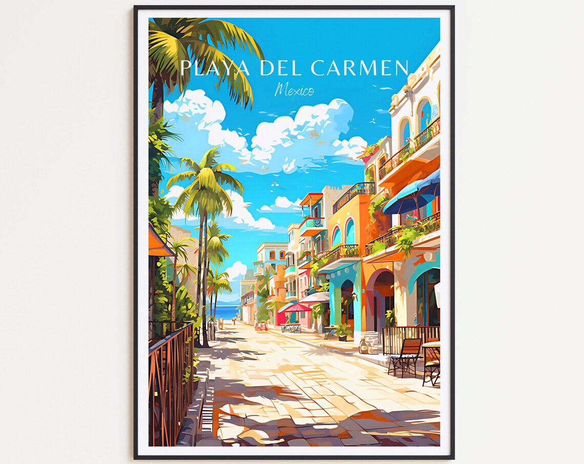 Playa Del Carmen Travel Poster, Mexican Wall Art