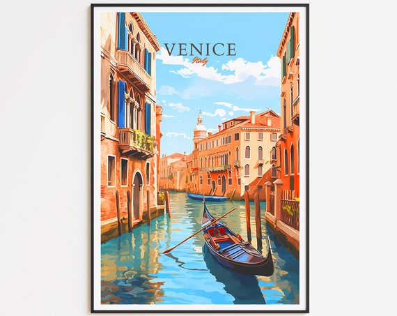 Venice Travel Poster, Italy Wall Art Art Print