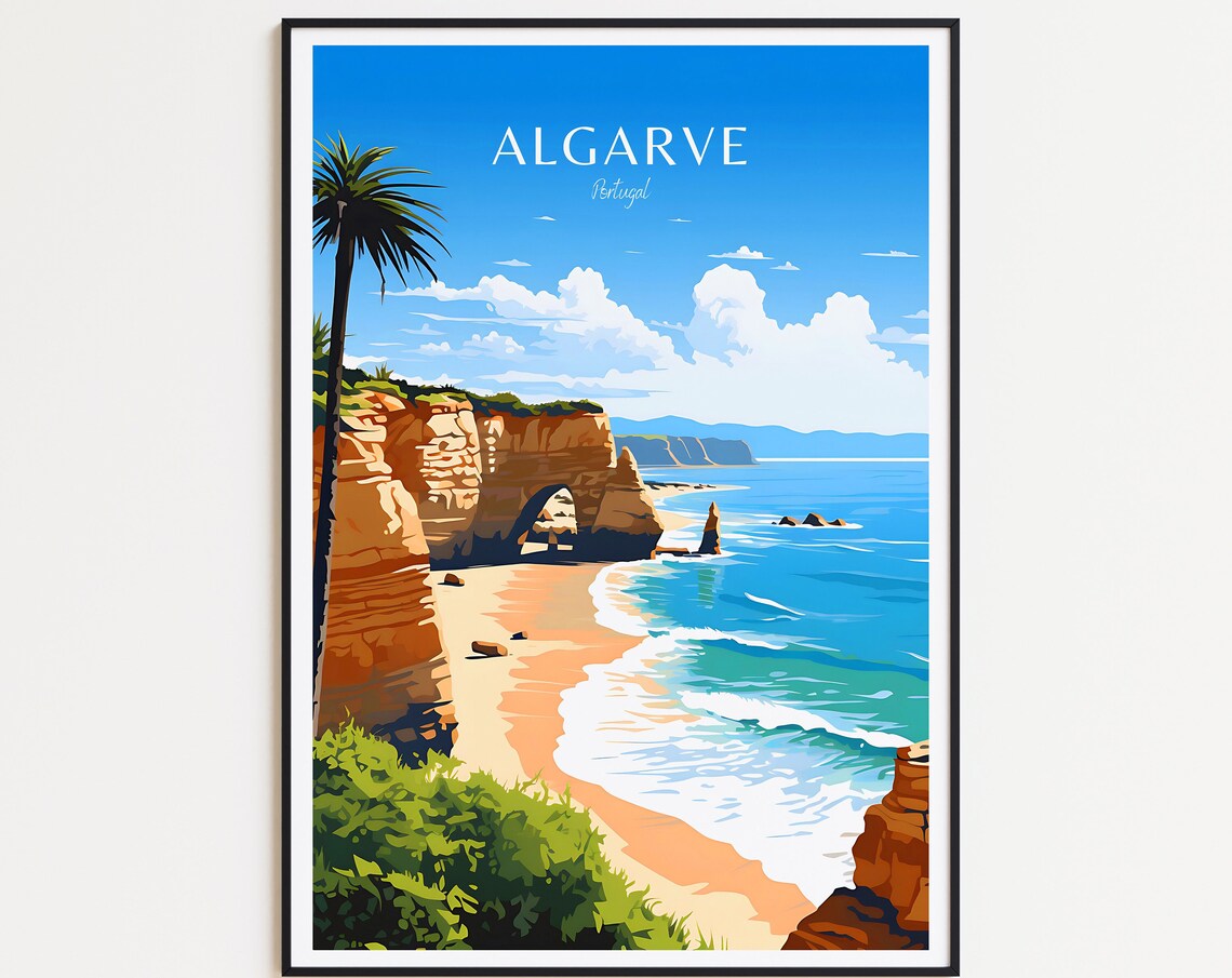 Algarve Travel Poster, Portugal Travel Poster