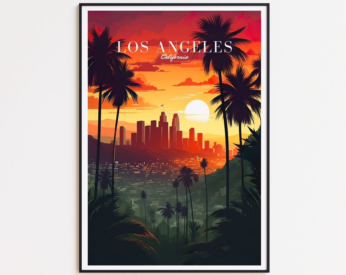 Los Angeles Travel Poster La Poster Los Angeles Vintage Poster Travel Poster Los Angeles Retro Poster Los Angeles Travel Gift Wall Art