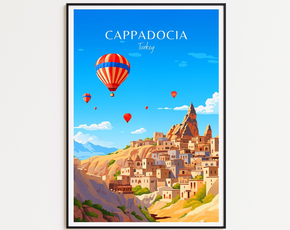 Cappadocia Travel Poster, Trkiye Art Print