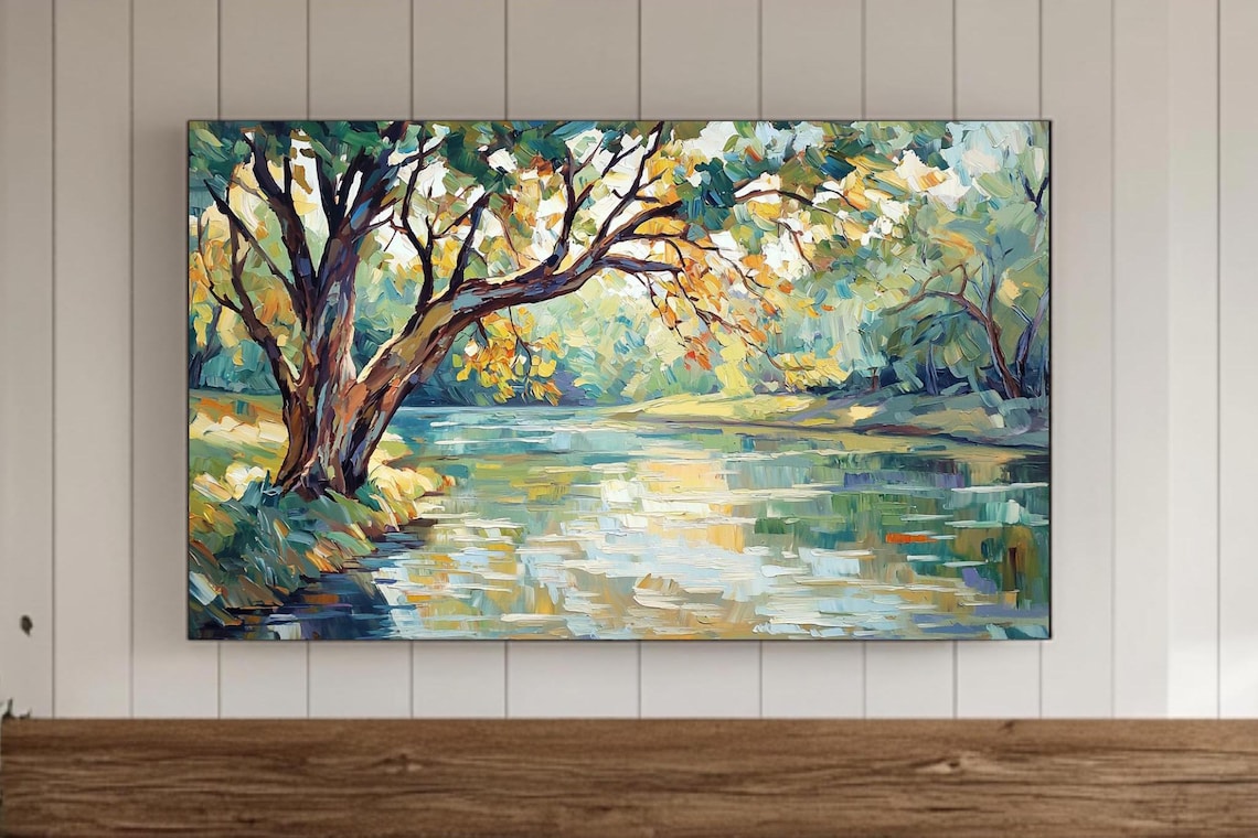 A Quiet Bend In The River Impressionism Art Print
