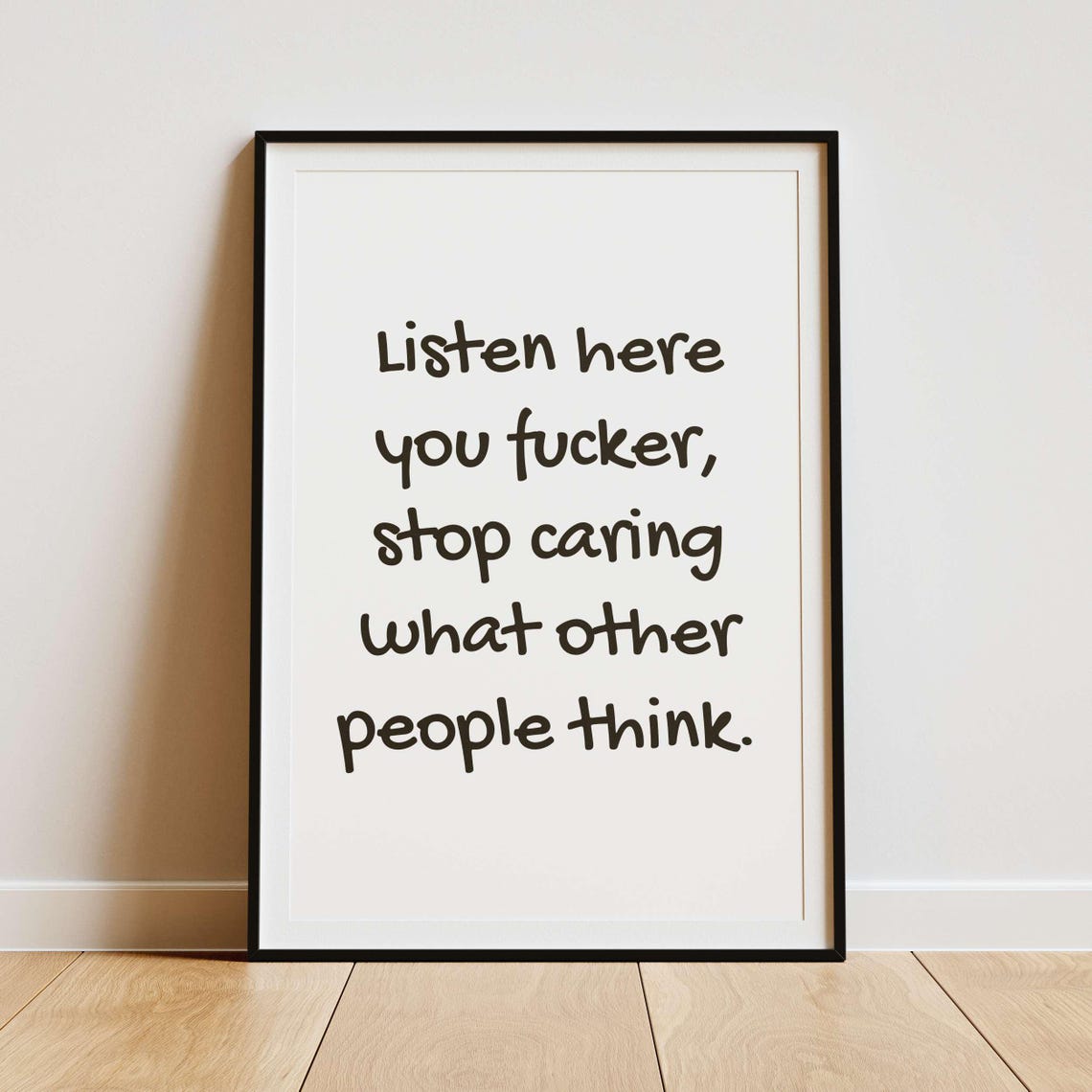 Stop Caring What Other People Think Navy Motivational Poster - Image 2