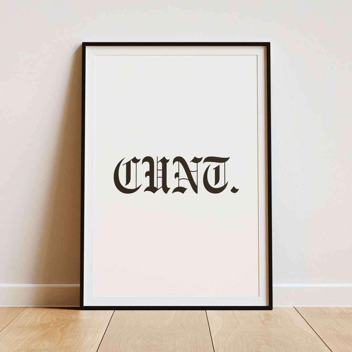 Cunt Gothic Blackletter Navy Blue Bold Single Word Quote Poster - Image 2