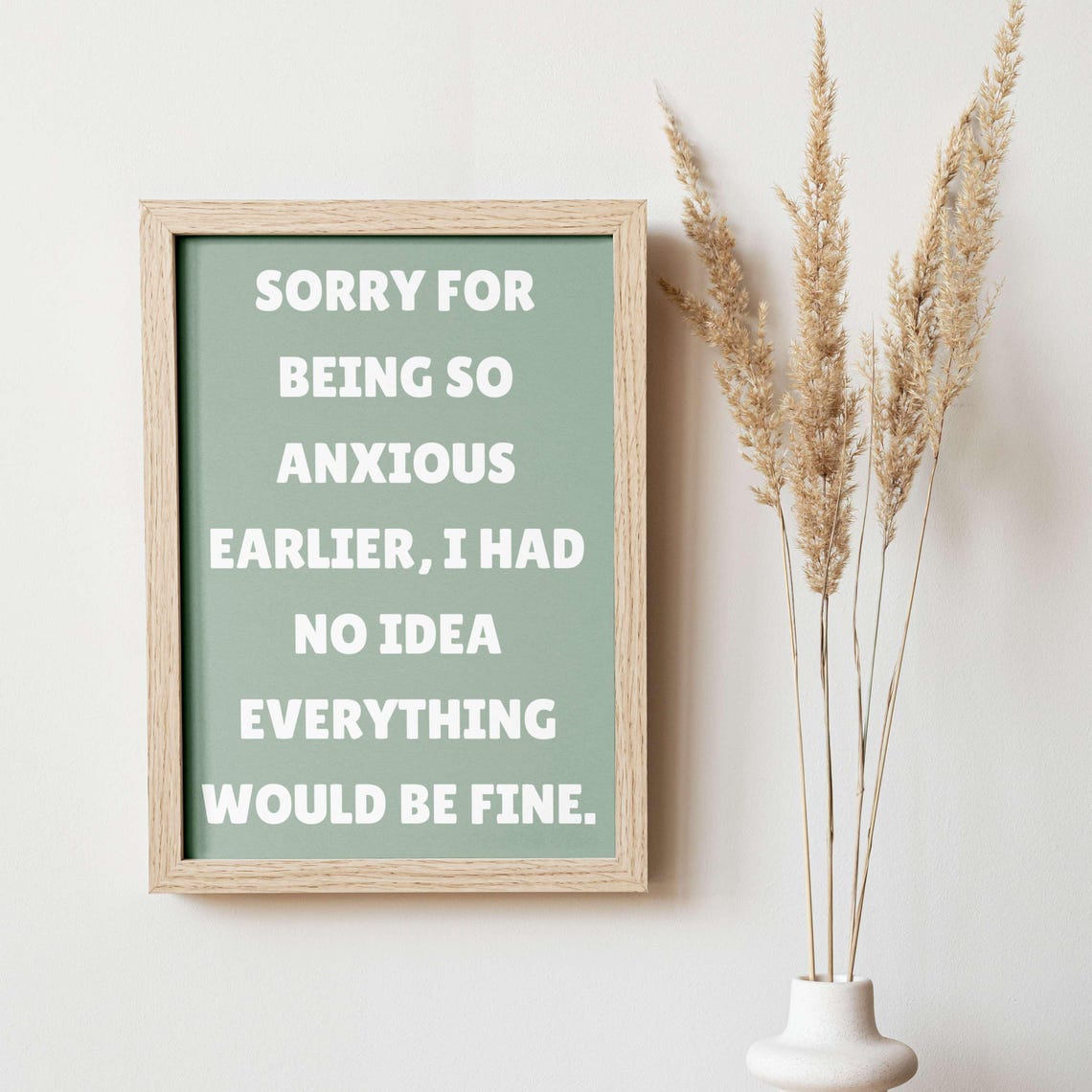 Sorry for Being So Anxious Earlier Funny Pink Self Aware Quote Poster - Image 3