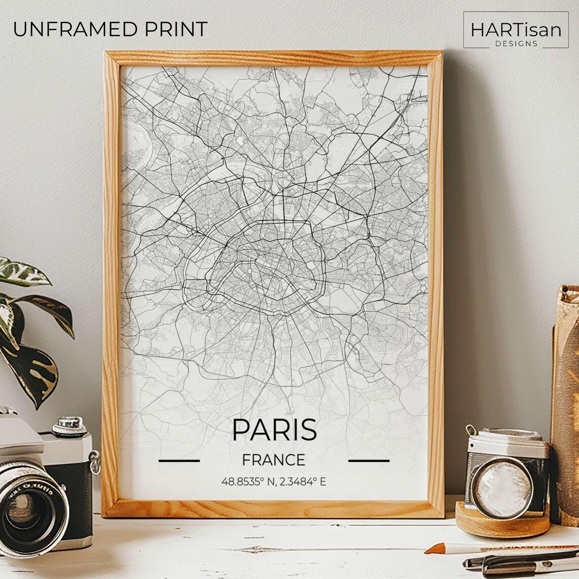 Paris France Minimalist City Street Map Art Travel Gift Poster - Image 5