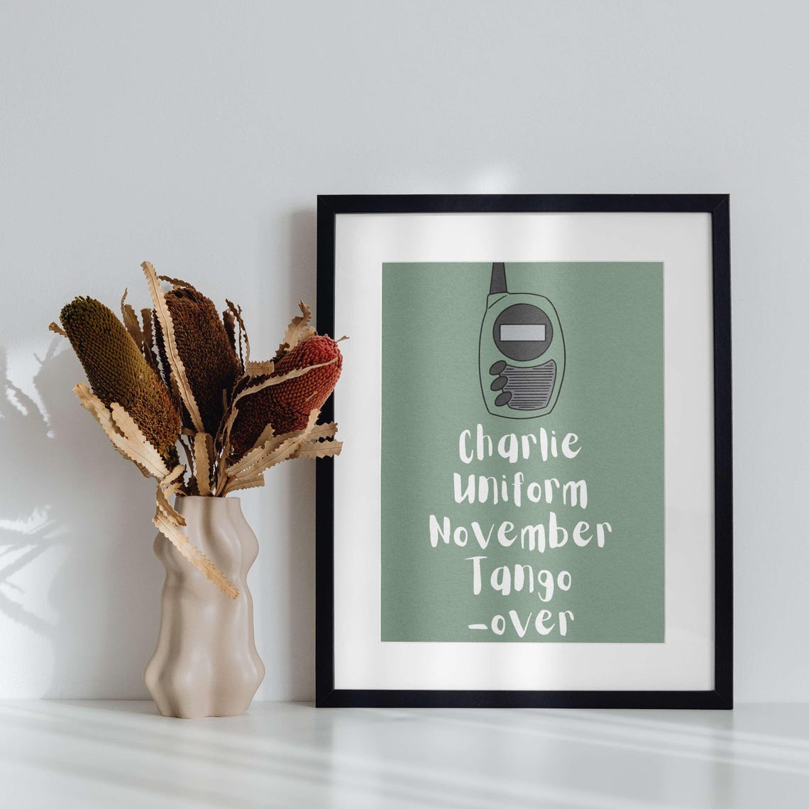 Charlie Uniform November Tango Walkie Talkie Cheeky Funny Poster - Image 3