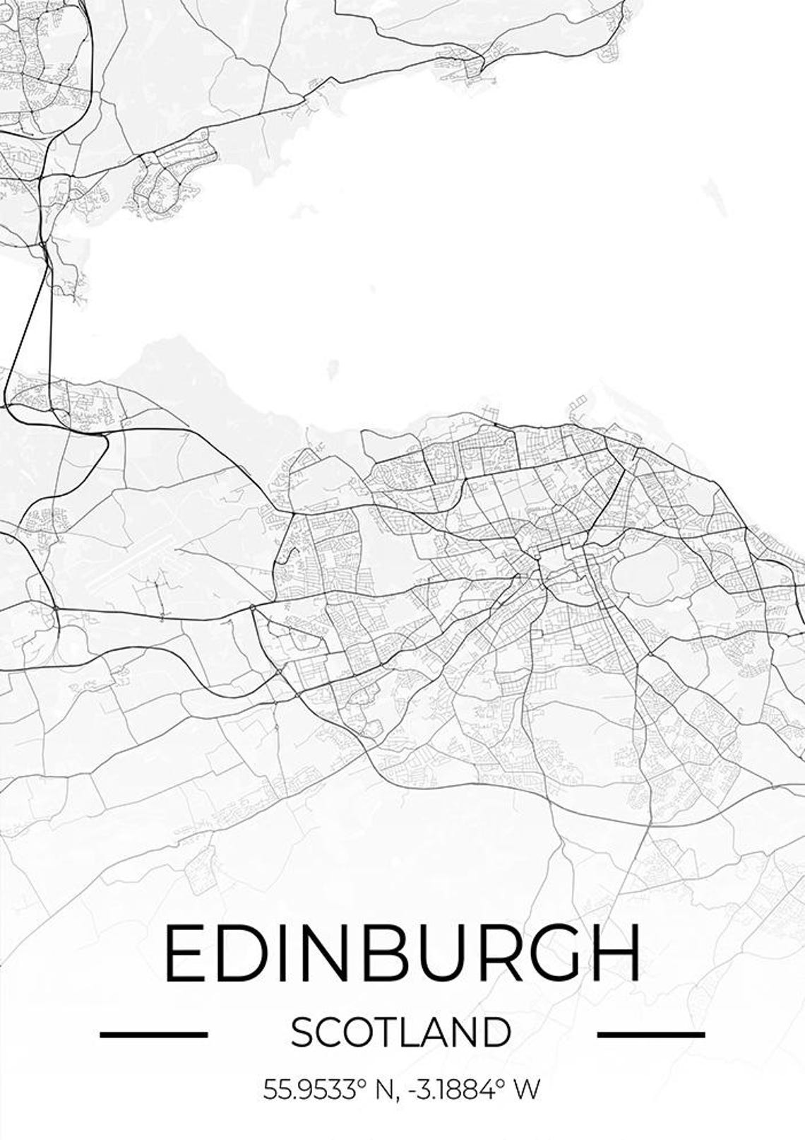 Edinburgh Scotland City Street Map Gradient Art Travel Gift Poster - Image 4
