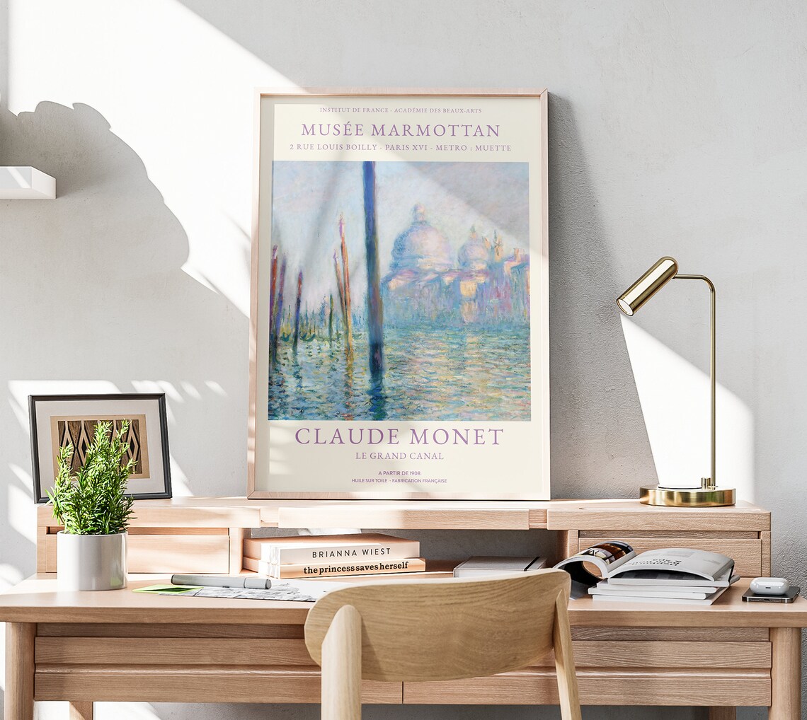 Claude Monet Le Grand Canal Venice Water Impressionist Museum Exhibition Print - Image 3