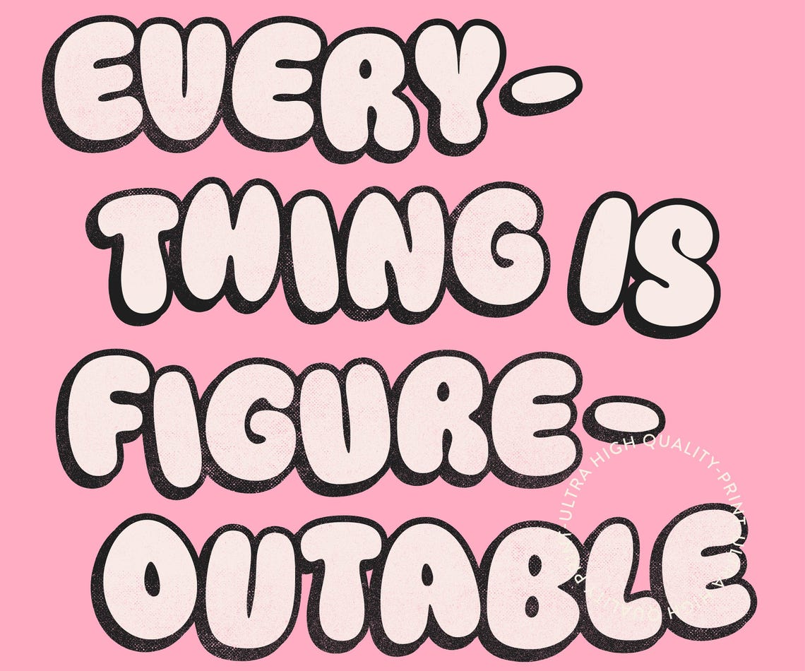Everything Is Figureoutable Pink Bubble Letters Motivational Poster - Image 5