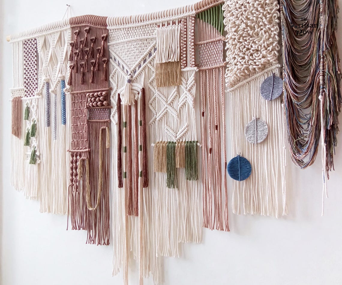 Macrame Wall Hanging Macraweaves Bohemian Decoration Woven Wall Hanging Macrame Mural Housewarming Gift Headboard Decor Handmade Gift - Image 3