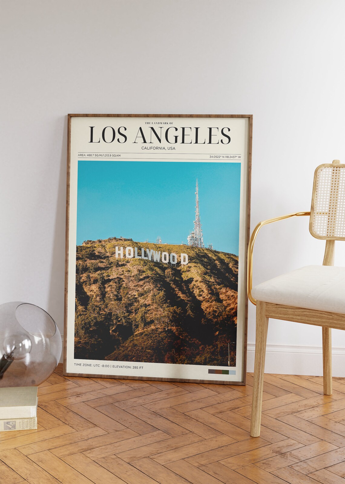 Los Angeles Hollywood Sign Blue Sky Hillside Sunny Day Travel Poster - Image 2