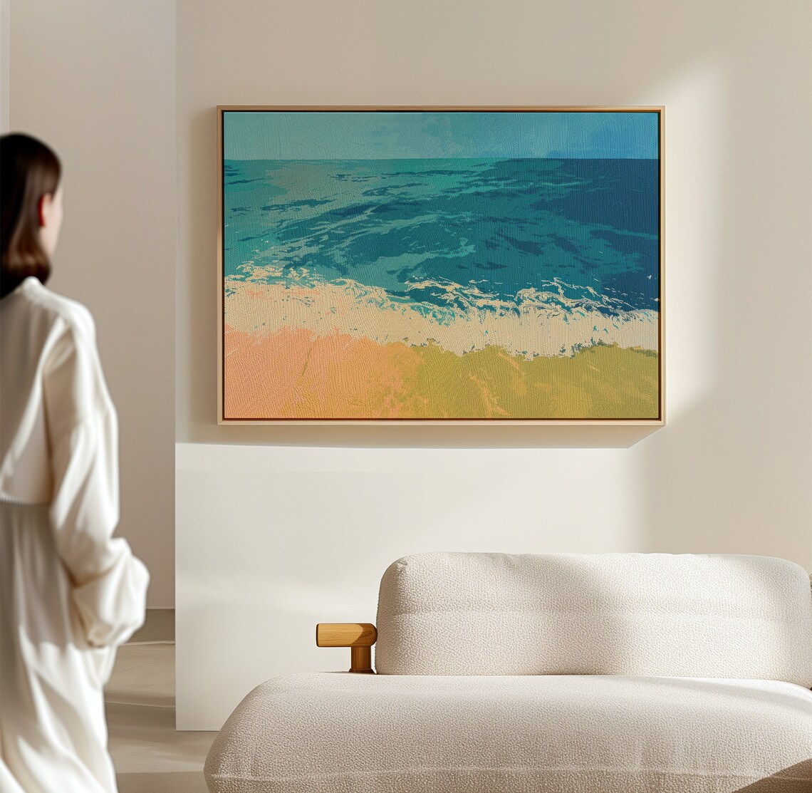 Ocean Waves Coastal Beach Abstract Landscape Surf Travel Poster - Image 3