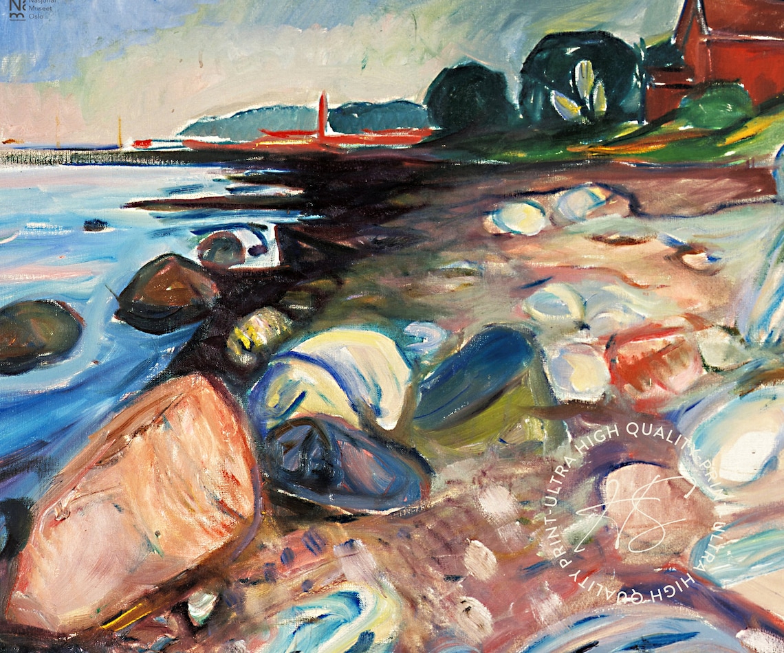 Edvard Munch Shore with A House 1904 Oslo Colorful Exhibition Art Poster - Image 5