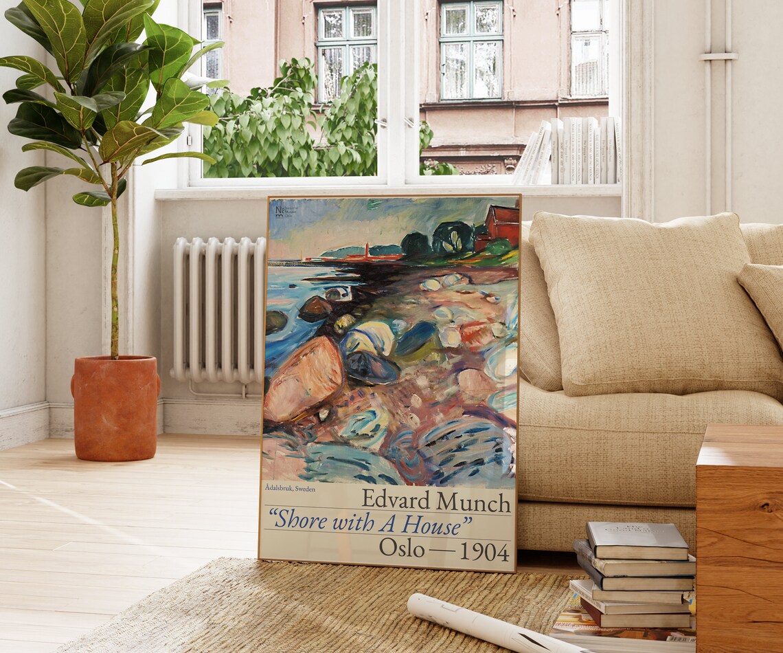 Edvard Munch Shore with A House 1904 Oslo Colorful Exhibition Art Poster - Image 4