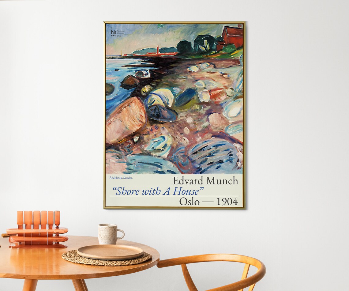 Edvard Munch Shore with A House 1904 Oslo Colorful Exhibition Art Poster - Image 2