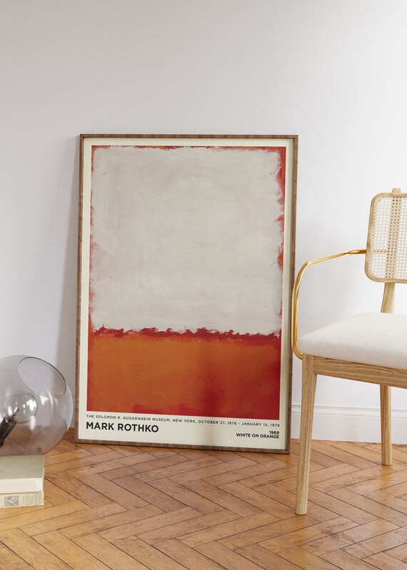 Mark Rothko Print Rothko Orange White Abstract Wall Art Large Abstract Wall Art For Living Room Office Wall Art Mid Century Modern Retro