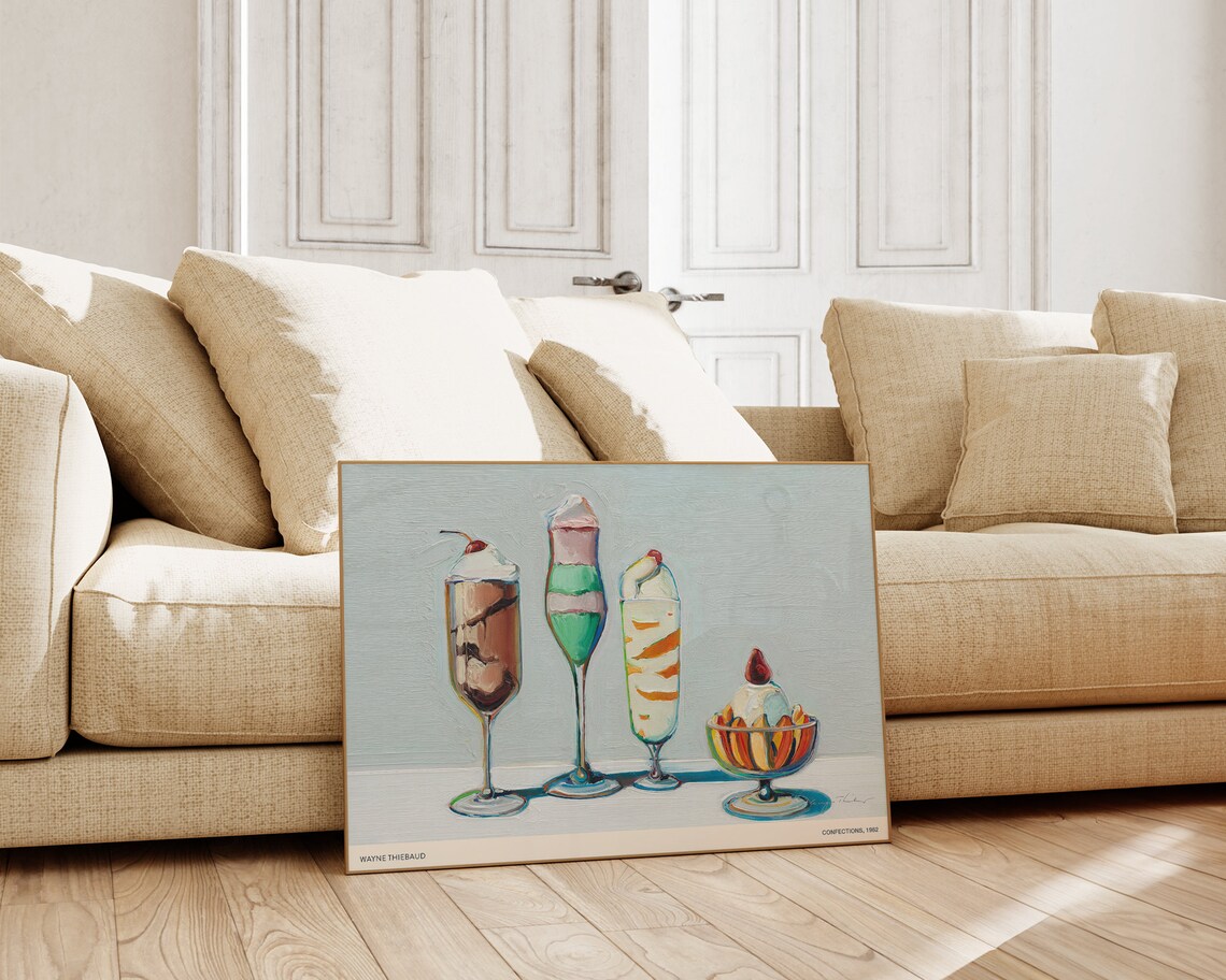 Wayne Thiebaud Confections 1962 Ice Cream Sundaes Dessert Art Poster - Image 4