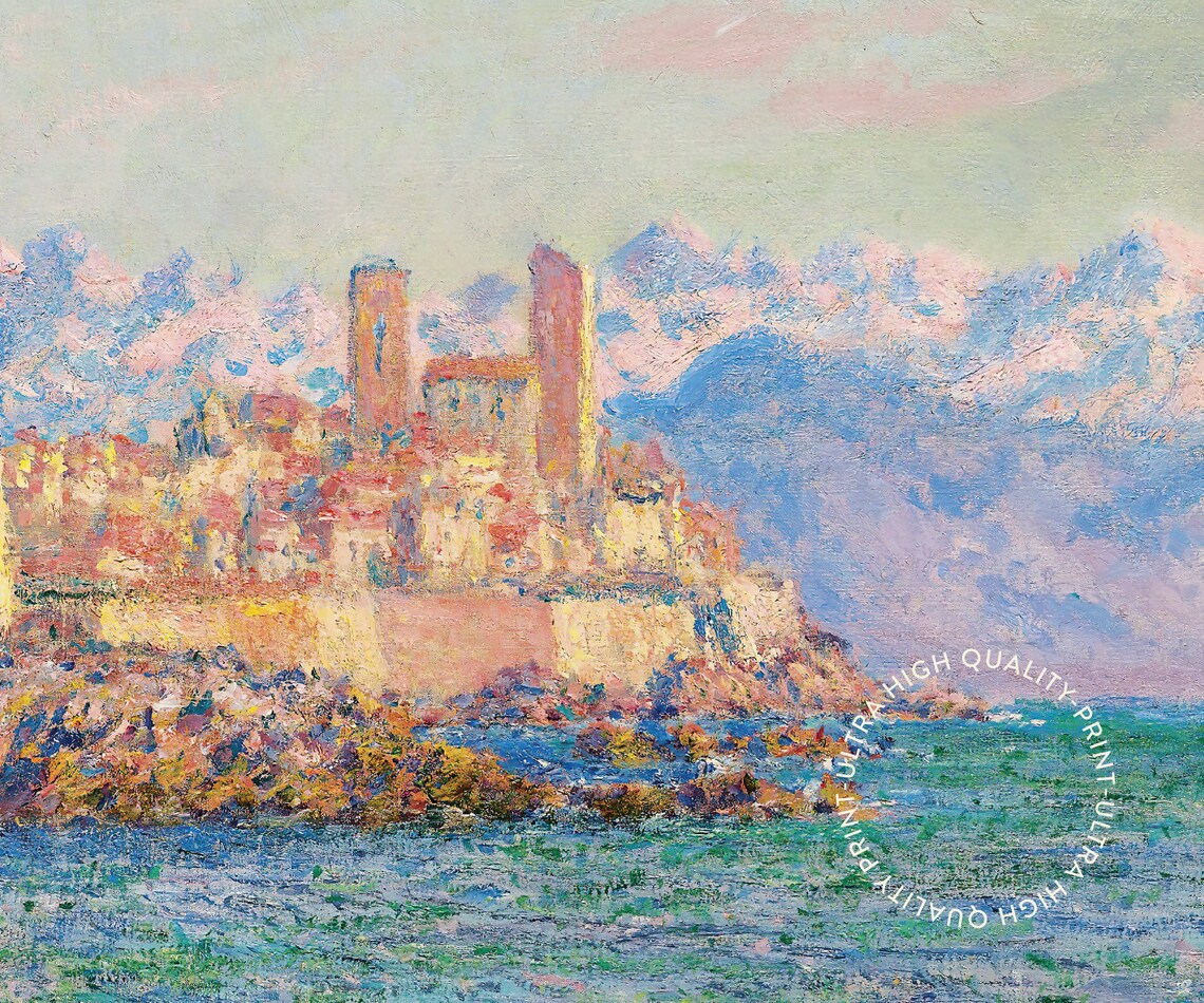 Claude Monet Antibes Le Fort 1888 Impressionist Sea Coast Exhibition Poster - Image 5