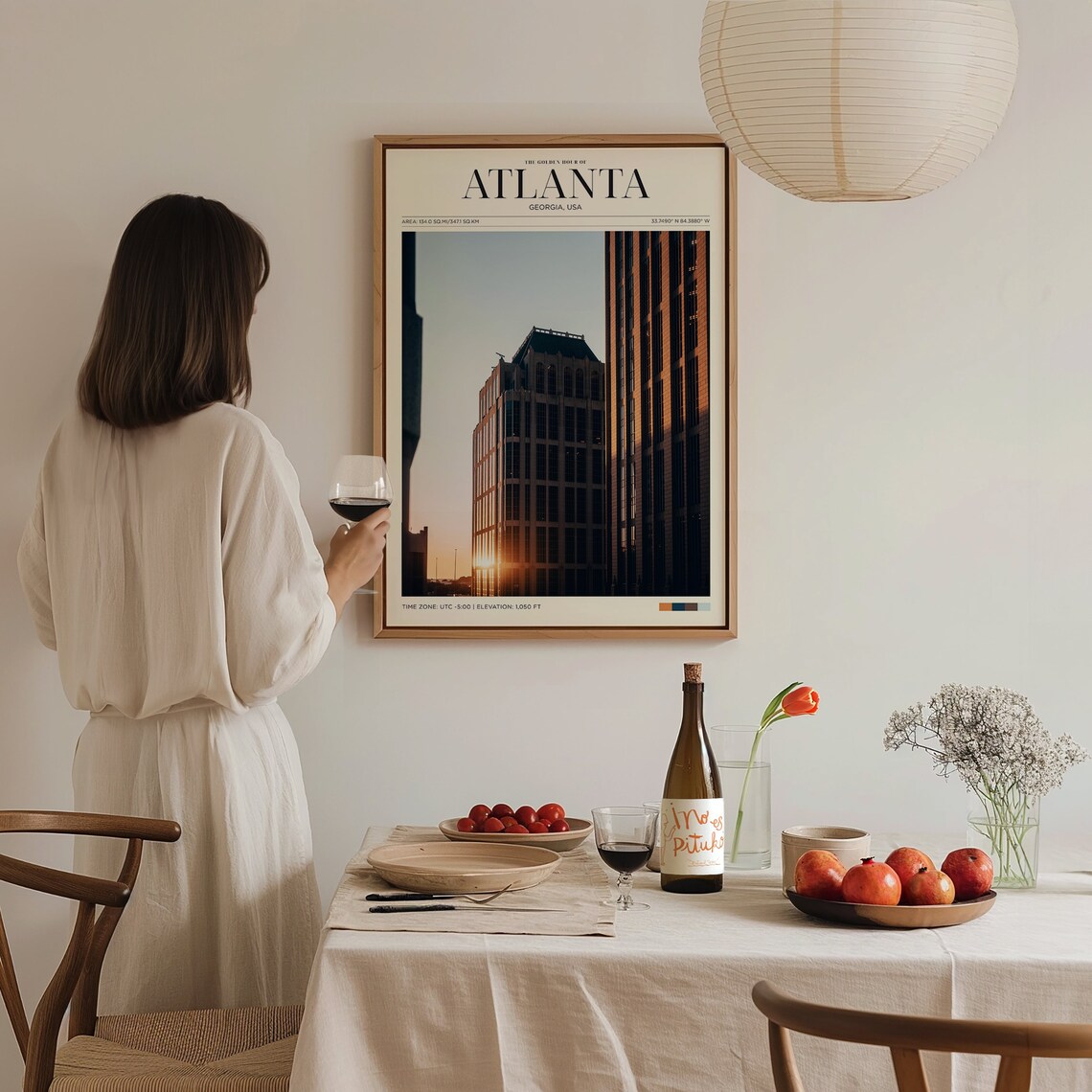 Atlanta Georgia Downtown Skyline Golden Hour Sunset City Travel Poster - Image 3