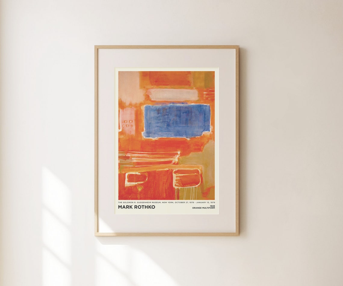 Mark Rothko Orange Multiform 1948 Abstract Blue Orange Art Print - Image 2