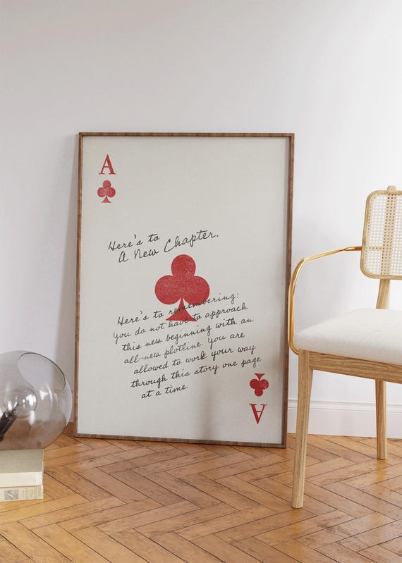 Heres To A New Chapter Print Affirmation Wall Art Positive Office Decor Inspirational Quotes Apartment Decor Cute Self Love Print