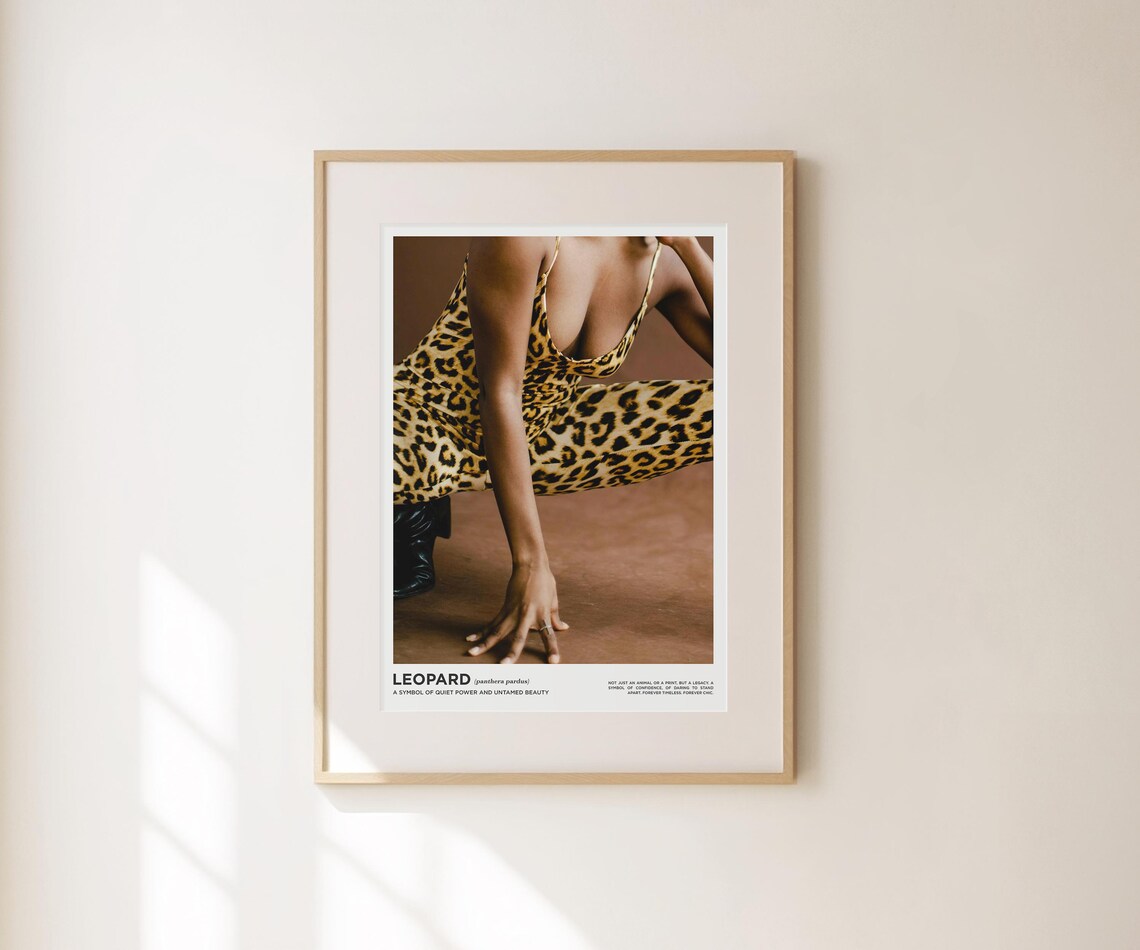 Leopard Dress Woman Panthera Pardus Fashion Editorial Wall Print - Image 2